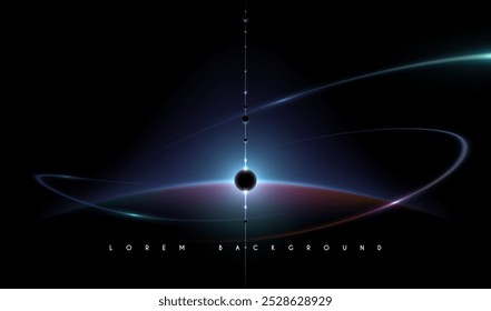 Fundo do espaço com planetas e efeitos de luz