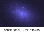 Space background. Realistic cosmos texture. Color nebula with bright stars. Deep universe with constellation. Magic starry galaxy with stardust. Purple outer space. Vector illustration.
