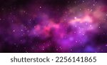 Space background with realistic nebula and shining stars. Magic colorful galaxy with stardust