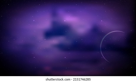 Space background with realistic nebula and shining stars. Colorful cosmos with stardust and milky way. Magic color galaxy. Infinite universe and starry night. Vector illustration.