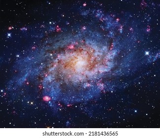 Space background with realistic nebula and shining stars. Colorful cosmos with stardust and milky way. Magic color galaxy. Infinite universe and starry night. Vector illustration.