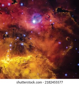 Space background with realistic nebula and shining stars. Colorful cosmos with stardust and milky way. Magic color galaxy. Infinite universe and starry night. Vector illustration.