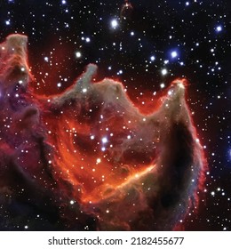 Space background with realistic nebula and shining stars. Colorful cosmos with stardust and milky way. Magic color galaxy. Infinite universe and starry night. Vector illustration.