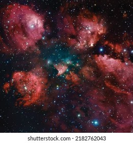 Space background with realistic nebula and shining stars. Colorful cosmos with stardust and milky way. Magic color galaxy. Infinite universe and starry night. Vector illustration.