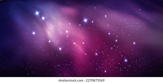 Space background with realistic nebula and shining stars. Magic colorful galaxy with stardust