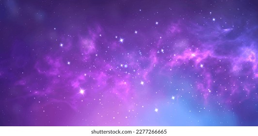 Space background with realistic nebula and shining stars. Magic colorful galaxy with stardust