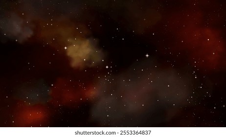 Space background with realistic nebula and shining stars in night sky. Colorful blue cosmos with stardust and milky way, Infinite starry universe, Magic galaxy, far alien world, Vector illustration