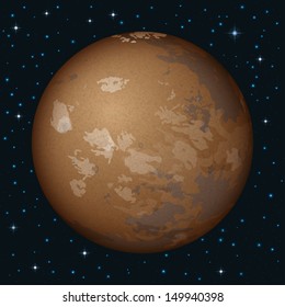 Space background, realistic planet Mars and stars. Elements of this image furnished by NASA (http://solarsystem.nasa.gov). Eps10, contains transparencies. Vector