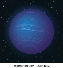 Space background, realistic planet Neptune and stars. Elements of this image furnished by NASA Eps10, contains transparencies. Vector