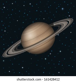 Space background, realistic planet Saturn and stars. Elements of this image furnished by NASA (http://solarsystem.nasa.gov). Eps10, contains transparencies. Vector