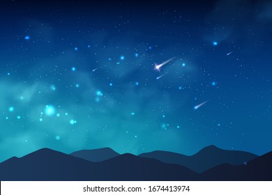 Cosmos Background Realistic Stardust Nebula Moon Stock Vector (Royalty ...