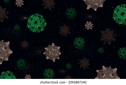 Space. Background. Sample. Multi-colored image on a dark background. Vector illustration.