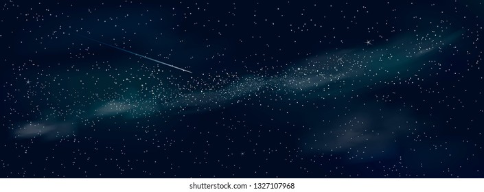Space background. Shining stars and nebula. Night starry sky.
