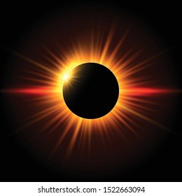 Space background with solar eclipse design