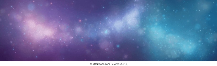 Fundo do espaço com brilho estrelado de constelações. Vista do universo sem fim com poeira estelar e estrelas brilhantes. Espaço infinito realista com nebulosa.	
