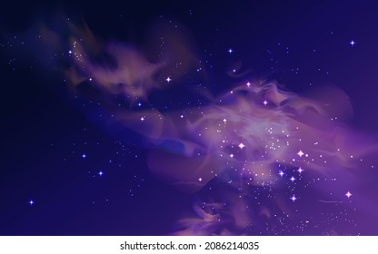 Space background with starry sky and nebula