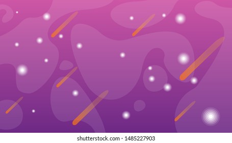 Space background with stars and falling comets.