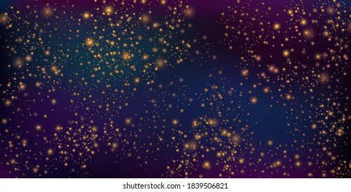 Space. Space background. Stars and galaxies. Night sky. Universe, black background, gradient. Vector