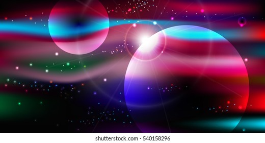 space background with stars nebula, milky way vector illustration eps 10