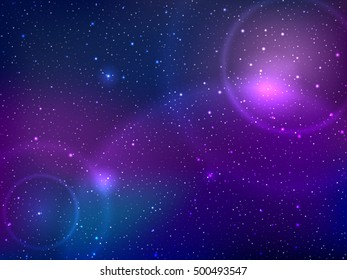 Space background with stars and patches of light. Abstract astronomical galaxy illustration.