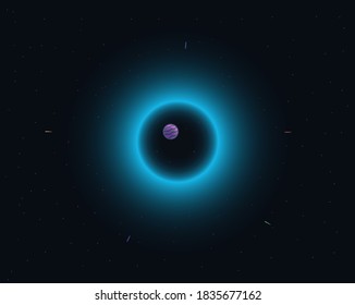 Space background with stars and portal