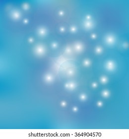 Space background with stars. Turquoise Abstract Vector illustration.  Blur soft colored wallpaper. 