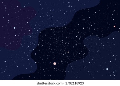 Space Background. Stars And Universe Wallpaper. Cosmic Background. Beautiful Night Sky With Constellations And Milky Way. Vector Illustration. 