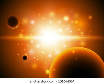 Space background with stars. Vector illustration.