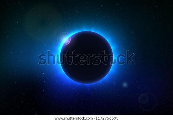 Space background with\
total solar eclipse