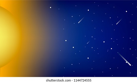 Space background ullustration in vector with Sun planet