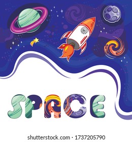 Space background. Universe,space, space trip  design. Vector illustration

