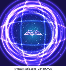 Space background vast expanses of the universe. Vector illustration.