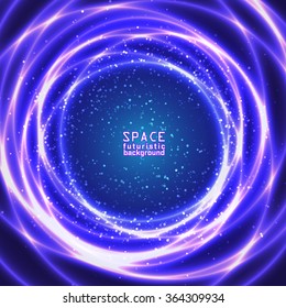 Space background vast expanses of the universe. Vector illustration.