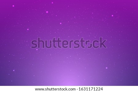Space background. Violet cosmos with stardust. Purple infinite universe and shining stars. Realistic colorful cosmos. Magic color galaxy. Starry milky way. Vector illustration.