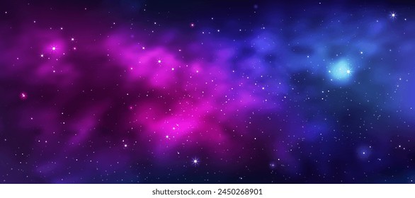 Space background,Sky Galaxy,Cloud with Nebula,Stars at Dark Night Background,Universe filled with Starry in Purple,Blue Sky,Nature Star field with Milky Way,Horizon banner colorful cosmos, stardust