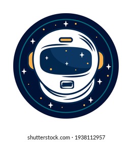 space badge with astronaut helmet