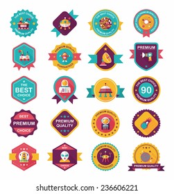 Space badge banner flat design background set, eps10