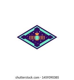 Space Badge Logo Design Vector Template