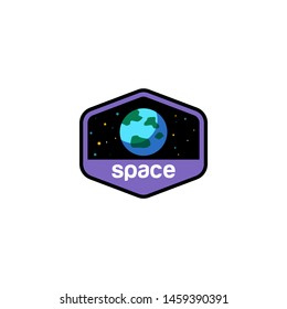 Space Badge Logo Design Vector Template