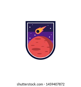 Space Badge Logo Design Vector Template