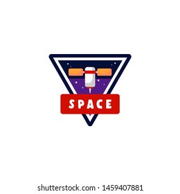 Space Badge Logo Design Vector Template