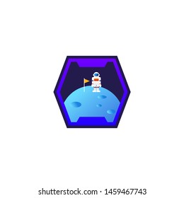Space Badge Logo Design Vector Template