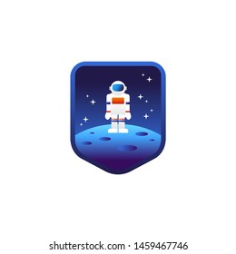 Space Badge Logo Design Vector Template