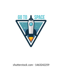 Space Badge Logo Design Vector for Emblem, Badge and Other