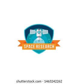 Space Badge Logo Design Vector for Emblem, Badge and Other