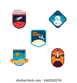 Space Badge Logo Design Vector for Emblem, Badge and Other