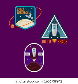 Space Badge Vector Design Stock