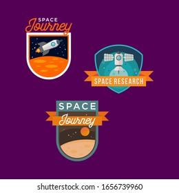 Material de diseño de vectores de distintivos espaciales