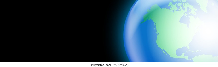 Bandera espacial con gran planicie brillante