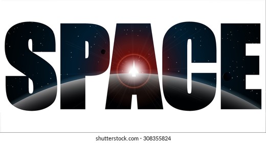 space banner, planet and sun, vector, space design, planet and stars